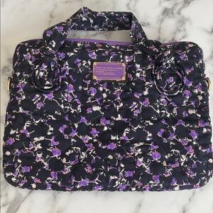 Marc By Marc Jacobs Black and Purple Floral Laptop Bag
